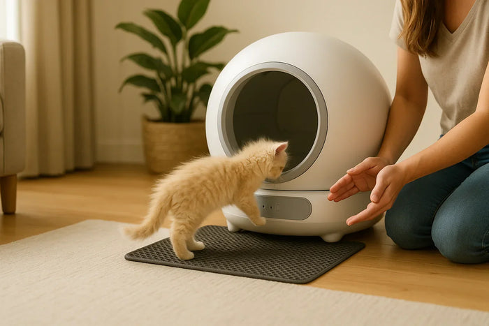 Kunnen kittens op de zelfreinigende kattenbak?
