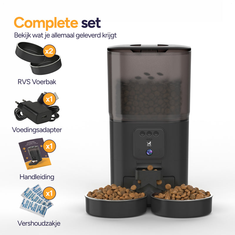 Feed Pro Dual - Voerautomaat met camera - Zwart