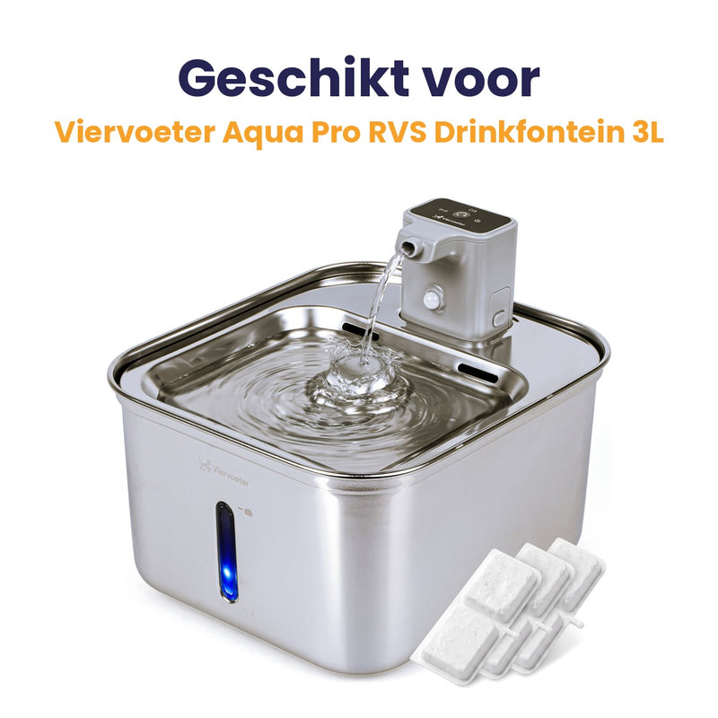 6x filters Viervoeter Aqua Pro RVS drinkfontein
