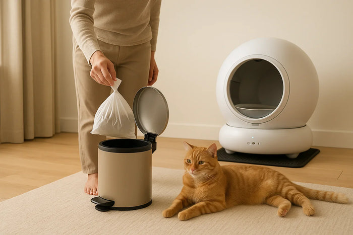 Waar laat je het afval van een kattenbak?