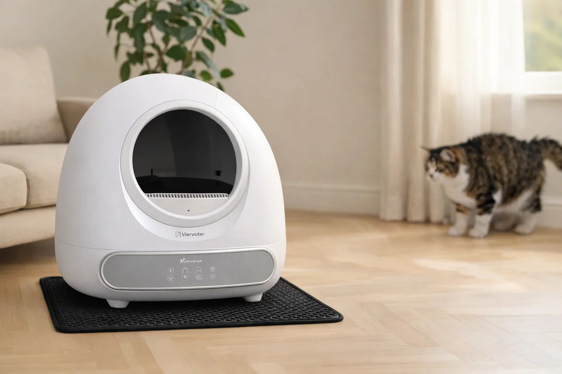 Kat is bang voor een automatische kattenbak