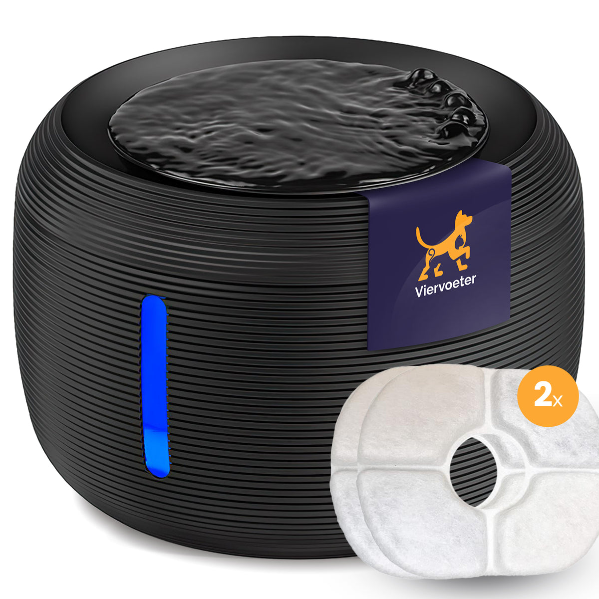 Runder Trinkbrunnen – inkl. 2 Filter – 2,5 l