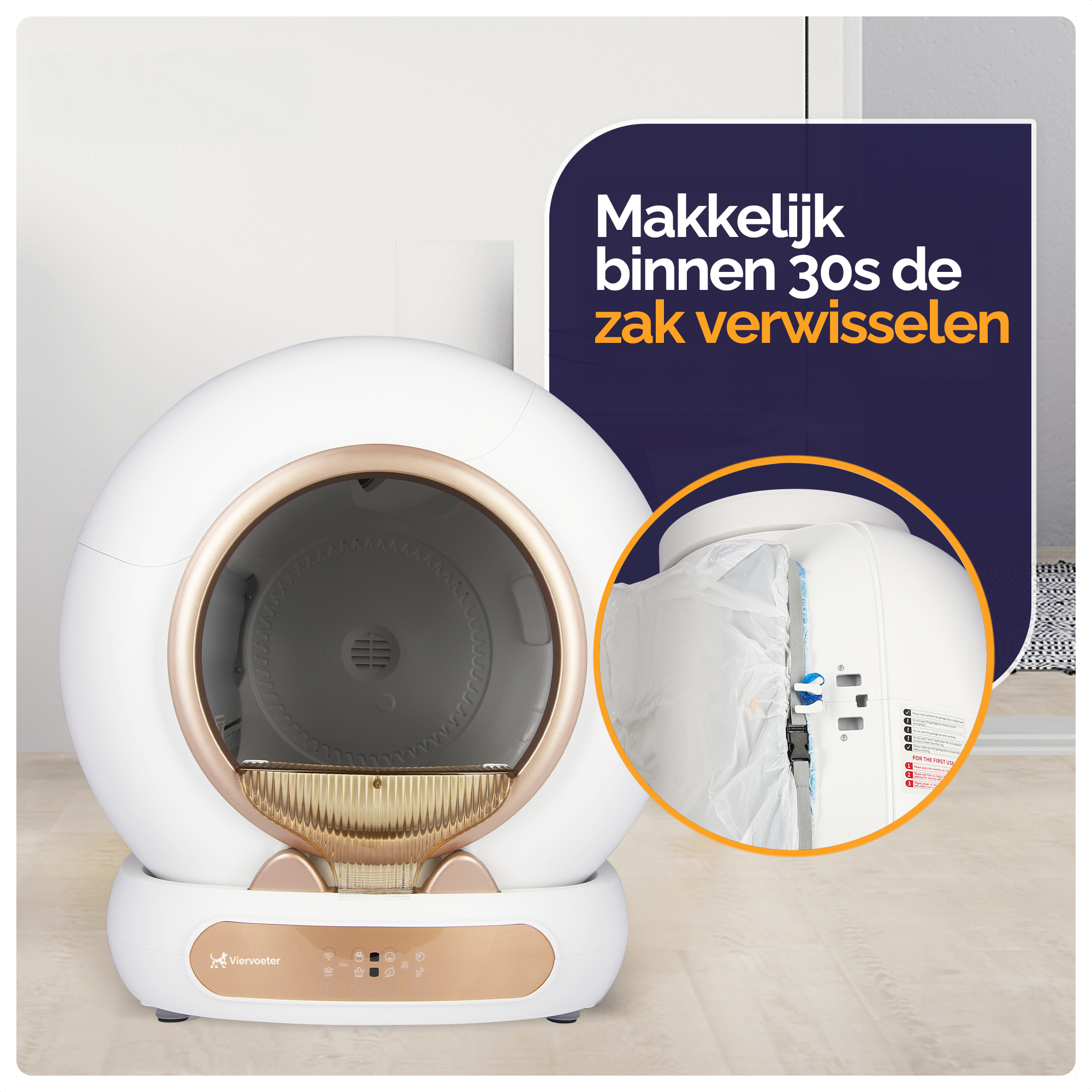 Viervoeter Fresh 3 Zelfreinigende kattenbak