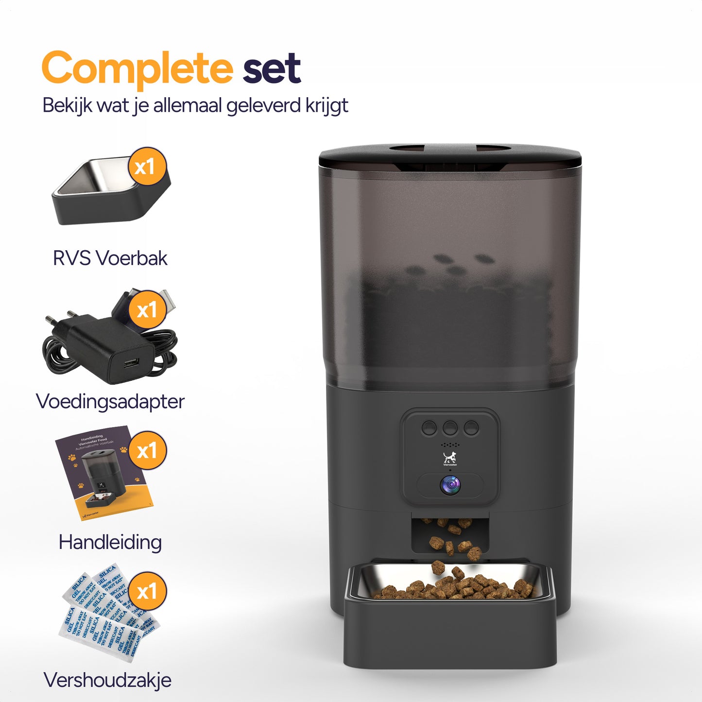 Feed Pro - Voerautomaat met camera - Zwart
