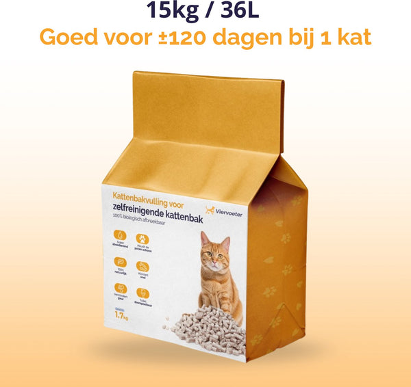 Viervoeter tofu kattenbakvulling 15kg