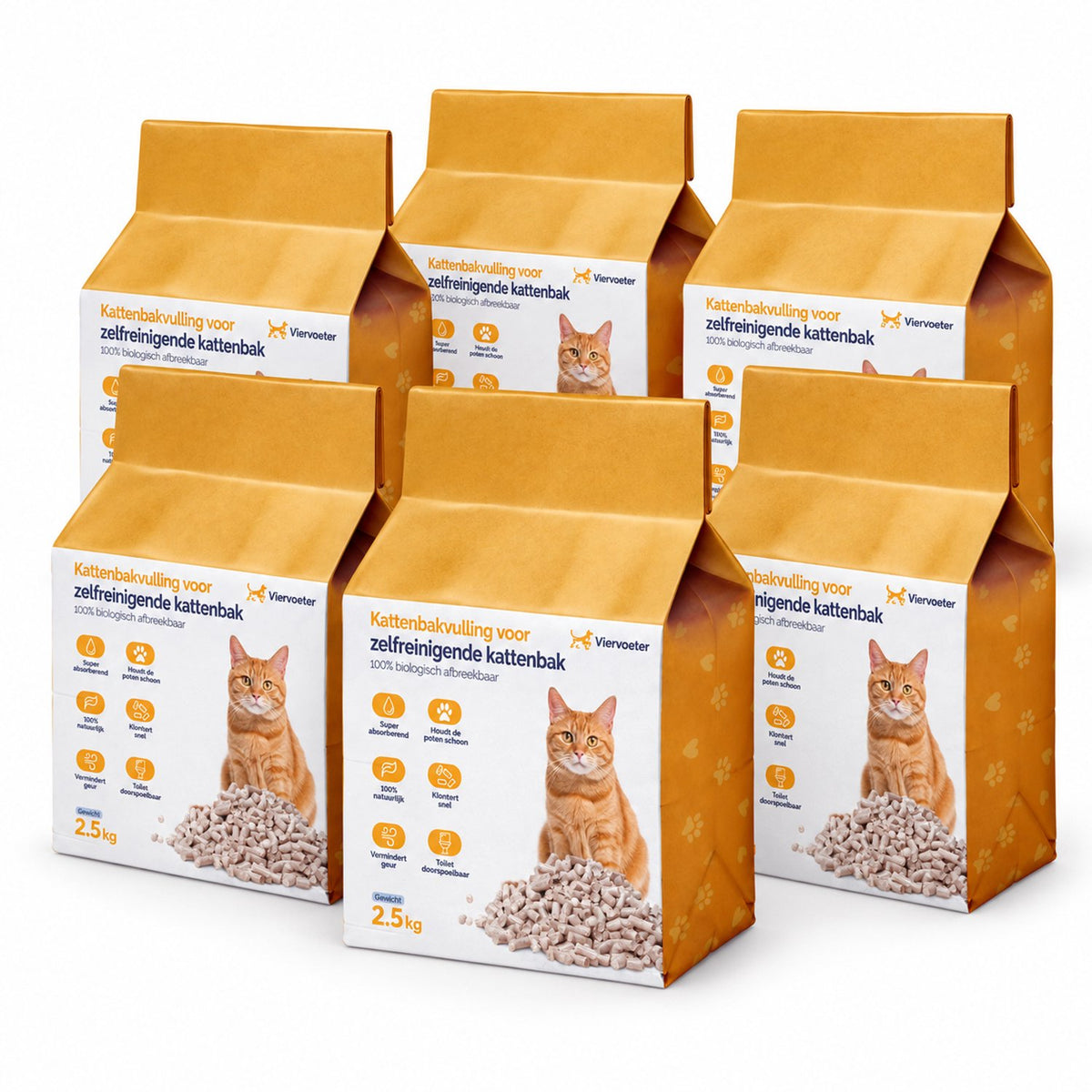 Viervoeter tofu kattenbakvulling 15kg