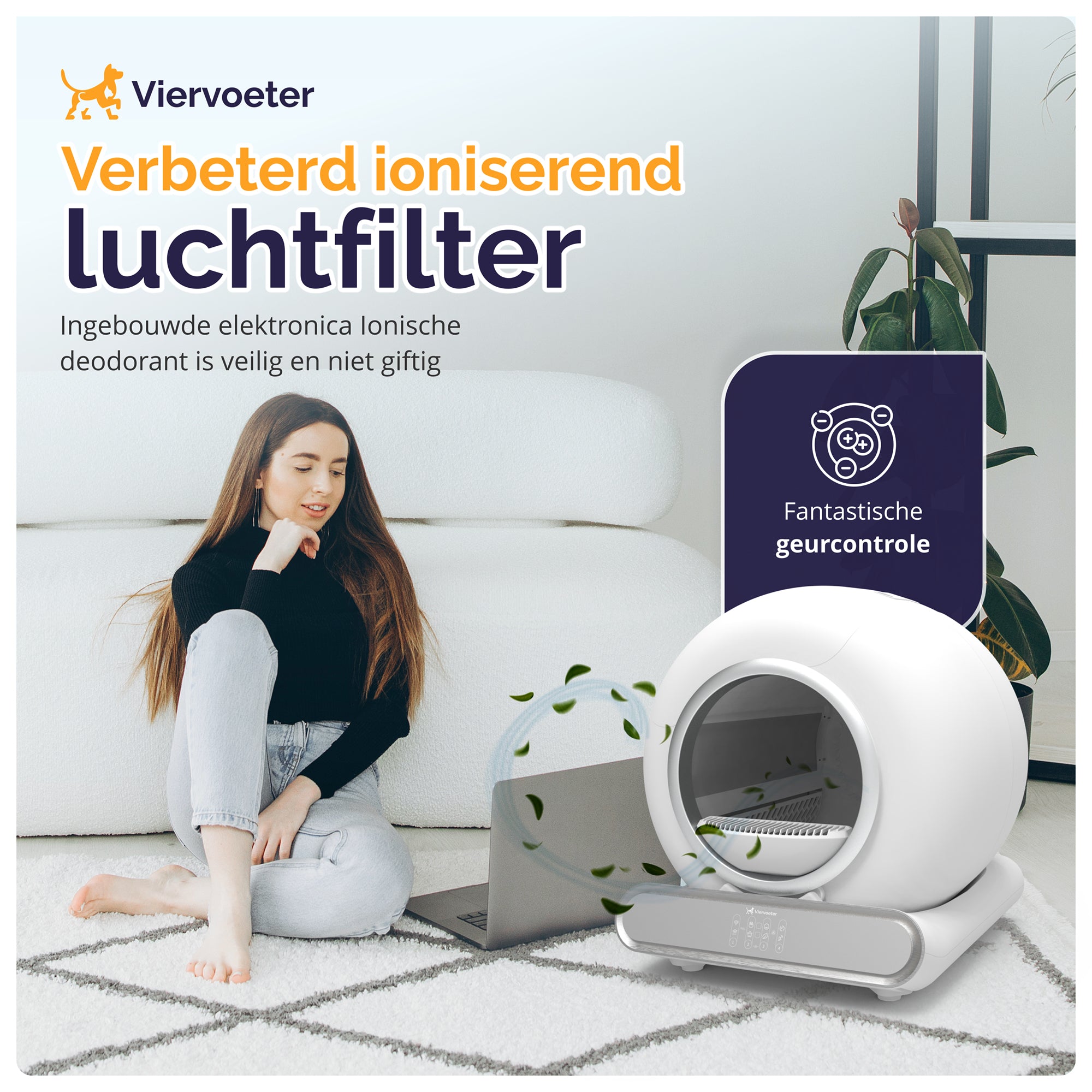 Viervoeter Fresh 2 - Zelfreinigende kattenbak