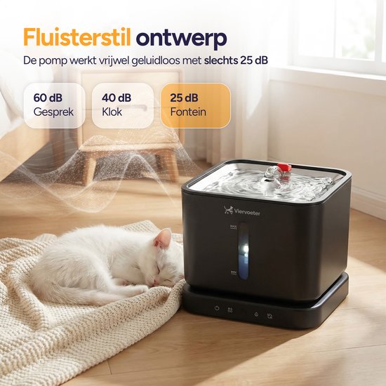 Viervoeter Draadloze Drinkfontein RVS - aanzicht 4