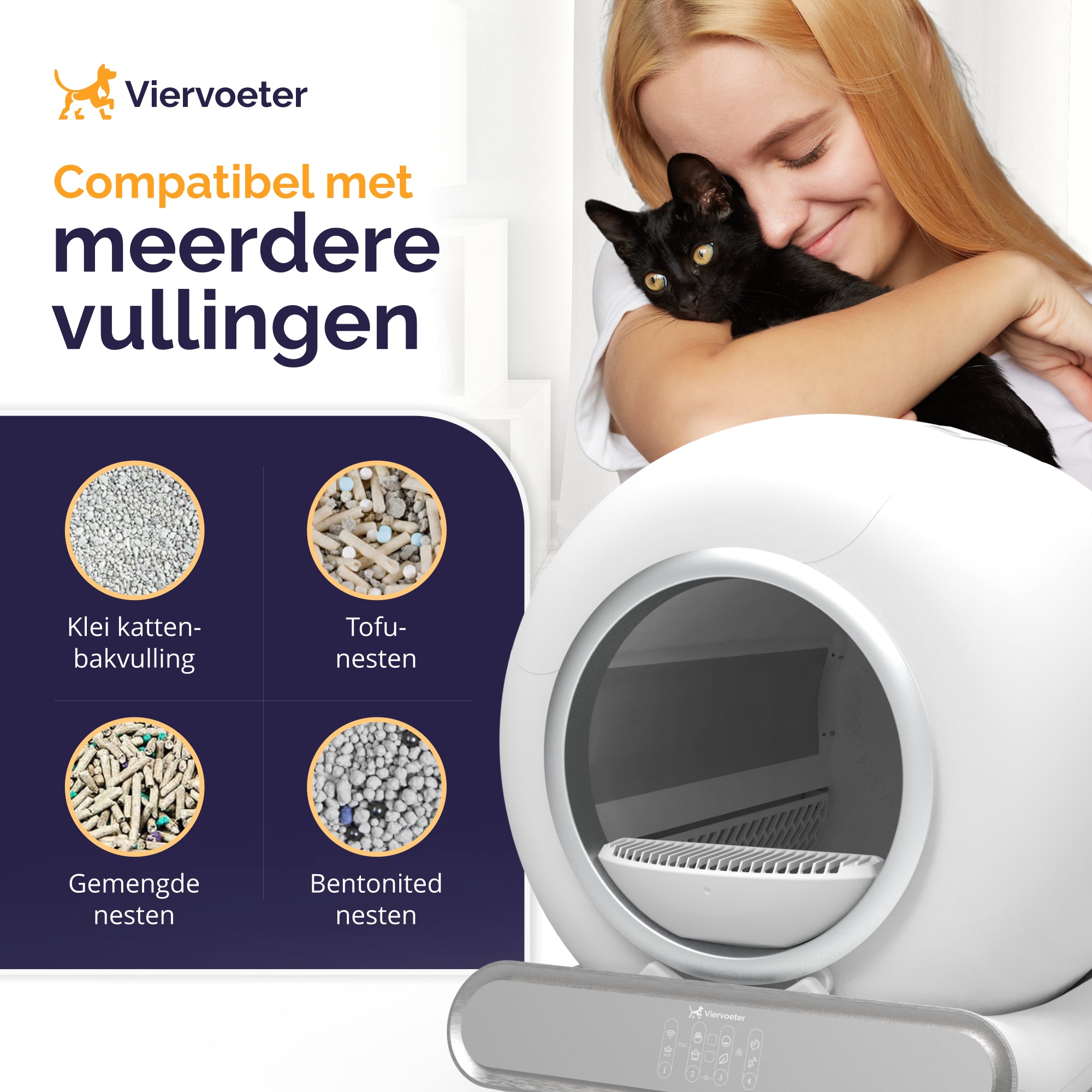 Viervoeter Fresh 2 - Zelfreinigende kattenbak