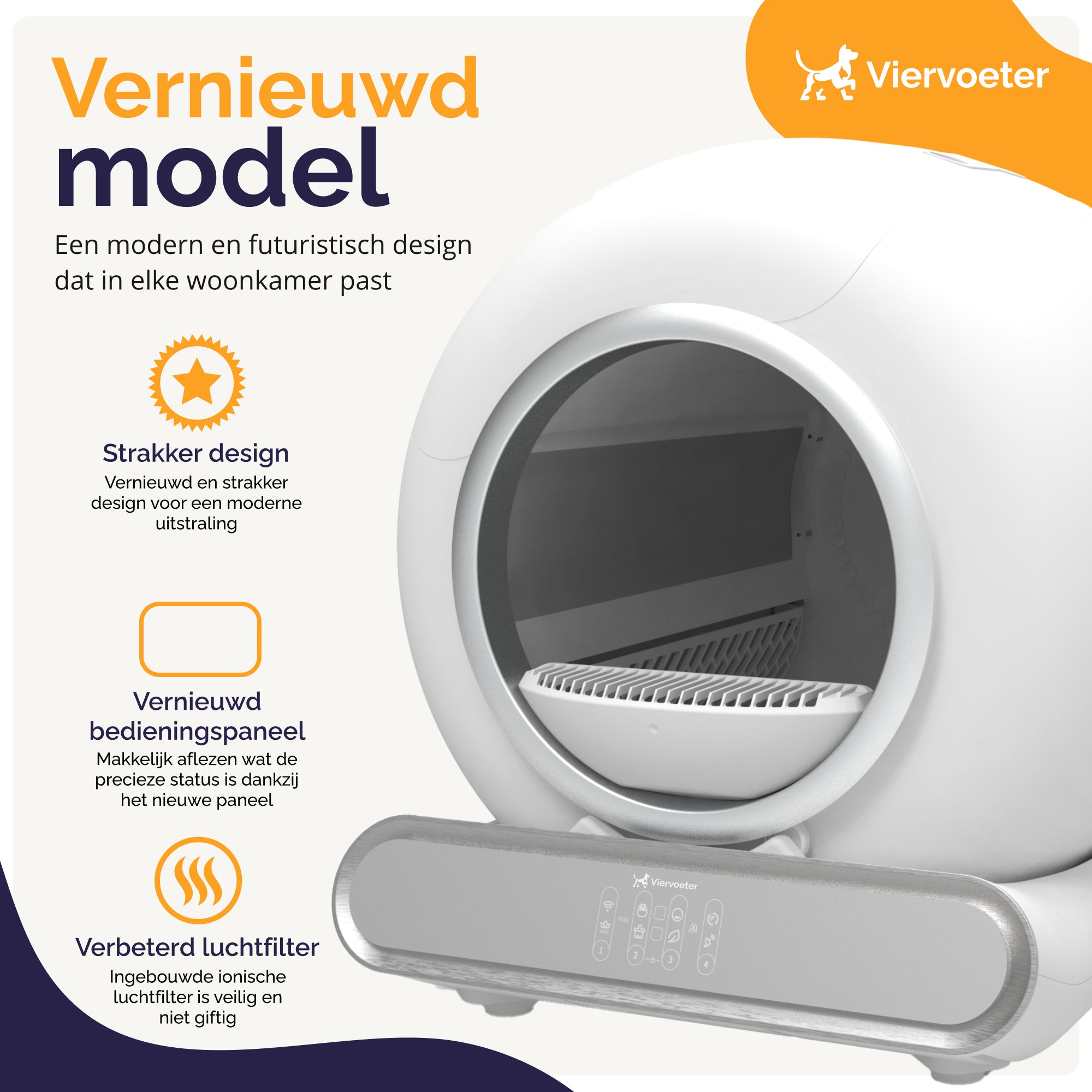 Viervoeter Fresh 2 - Zelfreinigende kattenbak