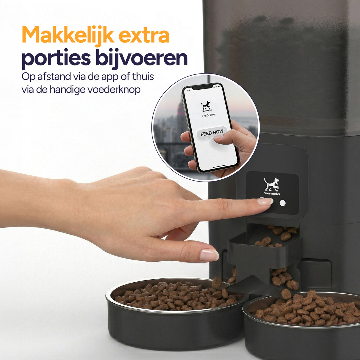 Feed Dual - Voerautomaat - Zwart