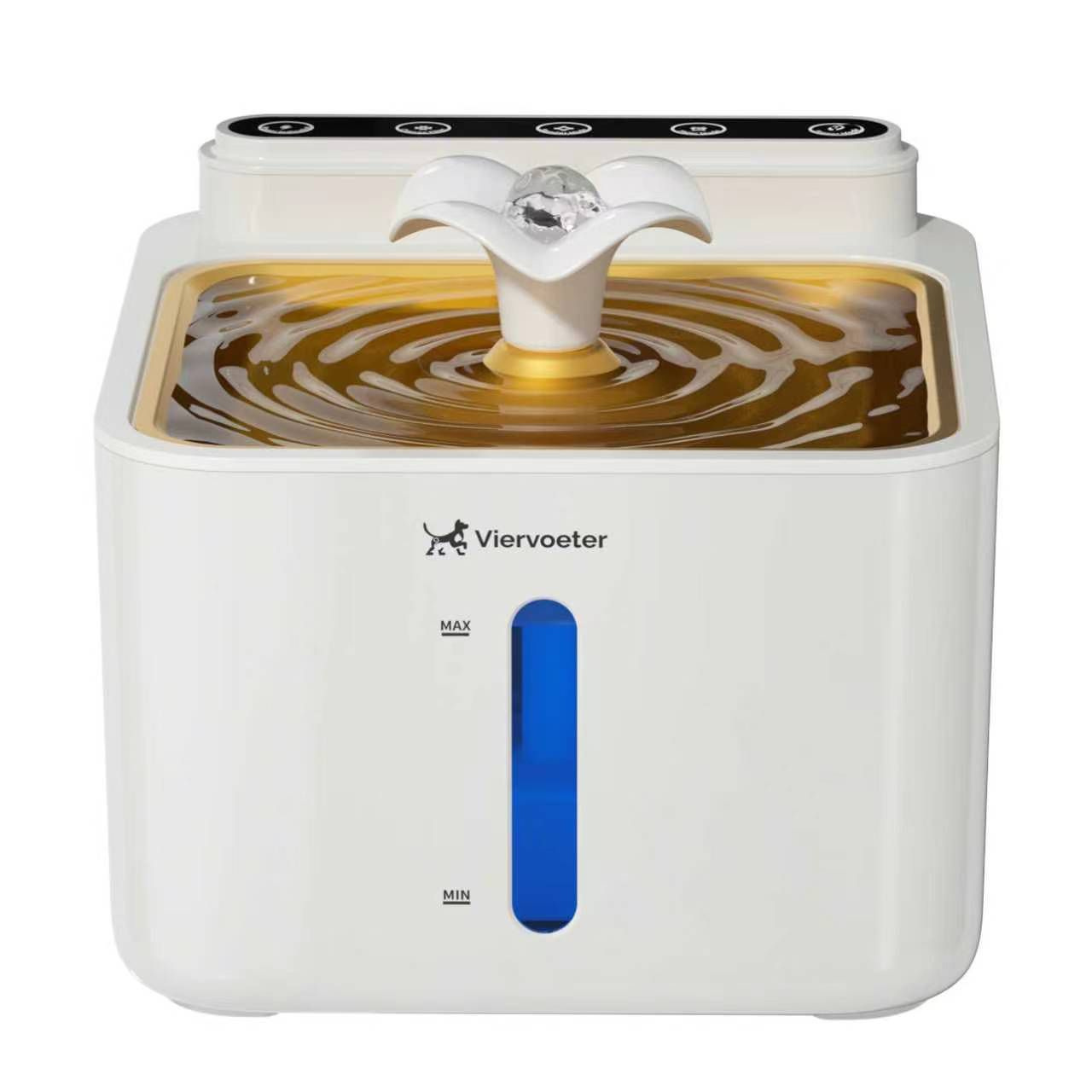 RVS drinkfontein wit/goud