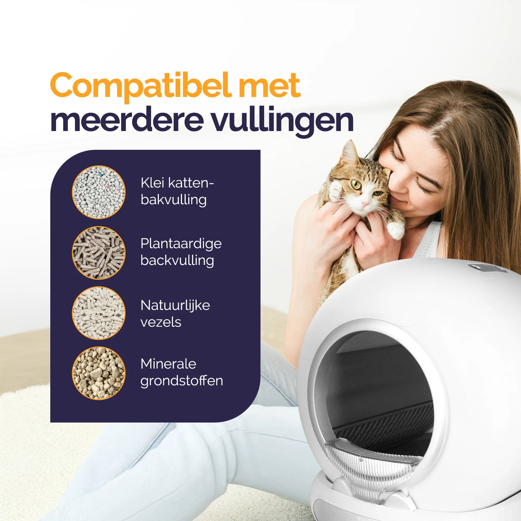 Viervoeter Fresh 3 -Zelfreinigende kattenbak Silver