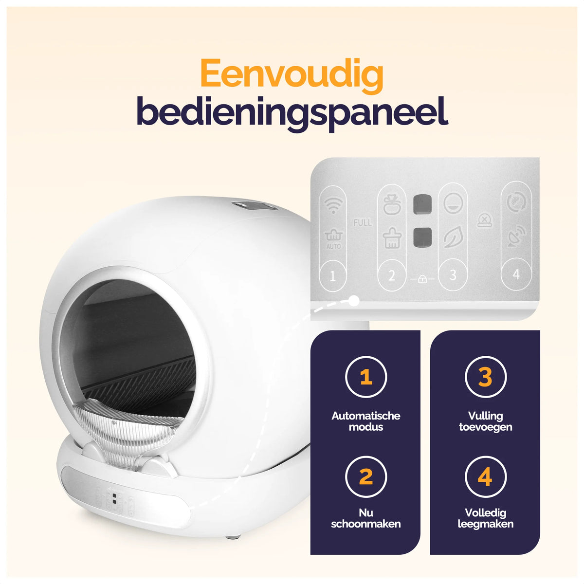 Viervoeter Fresh 3 -Zelfreinigende kattenbak Silver