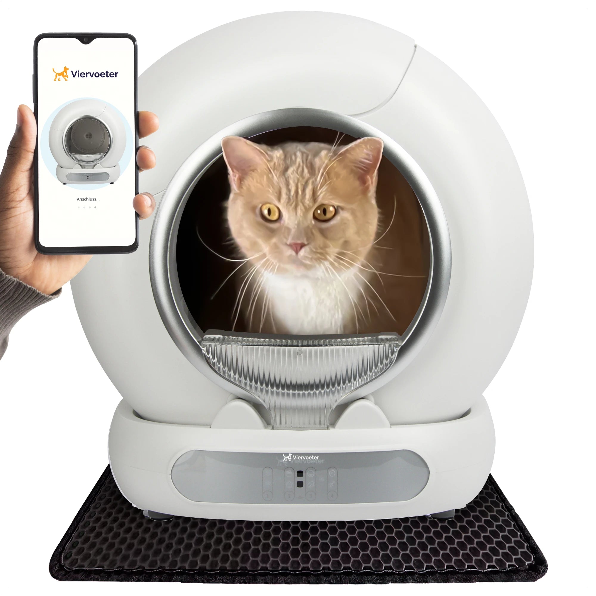 Viervoeter Fresh 3 -Zelfreinigende kattenbak Silver