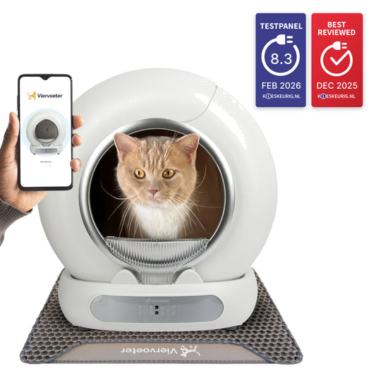 Viervoeter Fresh 3 Zelfreinigende kattenbak Silver – Kieskeurig Testpanel 8.3 en Best Reviewed #kleur-zilver