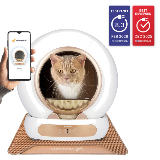 Viervoeter Fresh 3 Zelfreinigende kattenbak – Kieskeurig Testpanel 8.3 en Best Reviewed #kleur-rosegoud